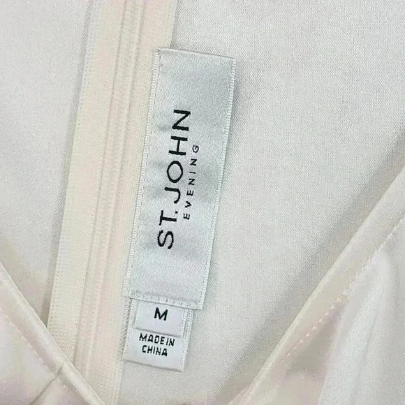 St. John Evening Women's Tank Top Ivory Size M - Picture 4 of 7